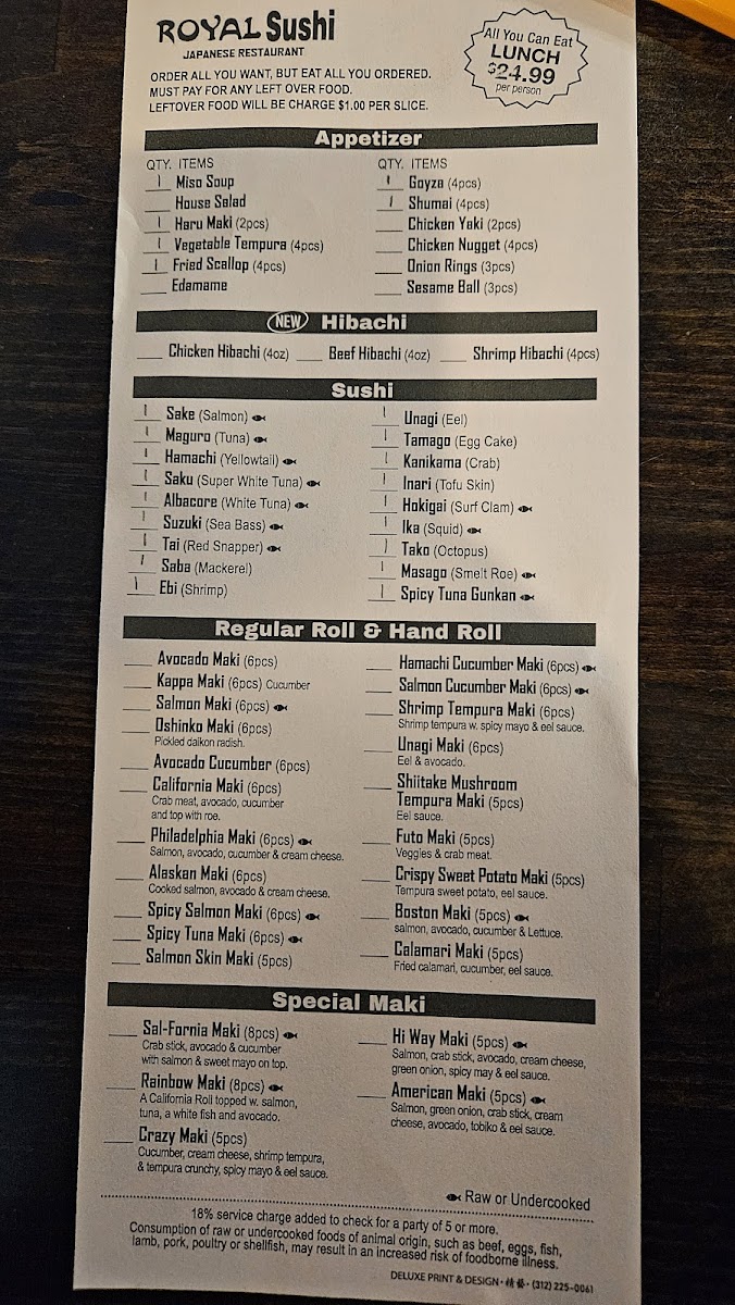 Royal Sushi Menu - Image 2
