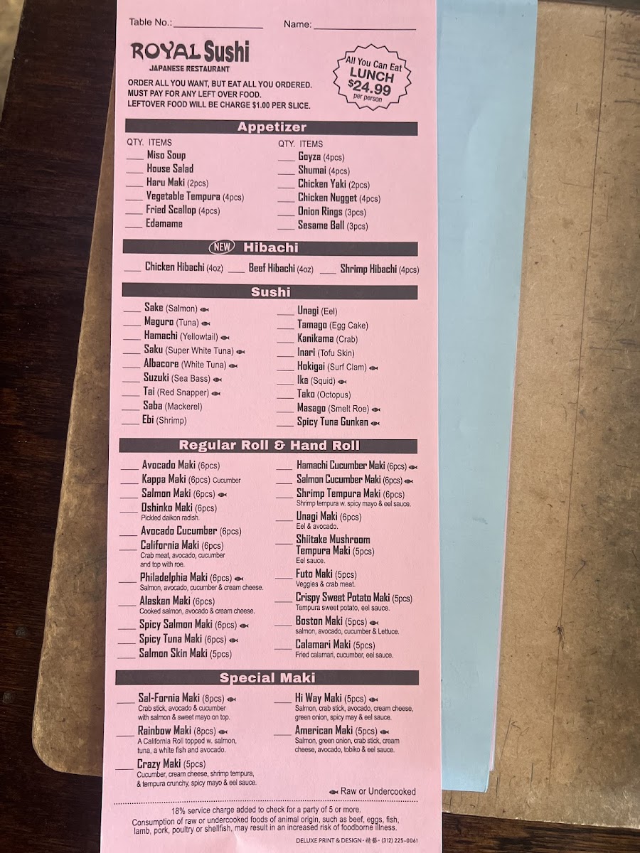 Royal Sushi Menu - Image 3